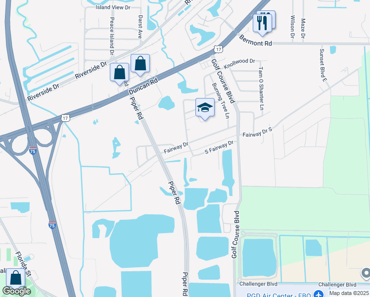 map of restaurants, bars, coffee shops, grocery stores, and more near 925 Indian Creek Lane in Punta Gorda