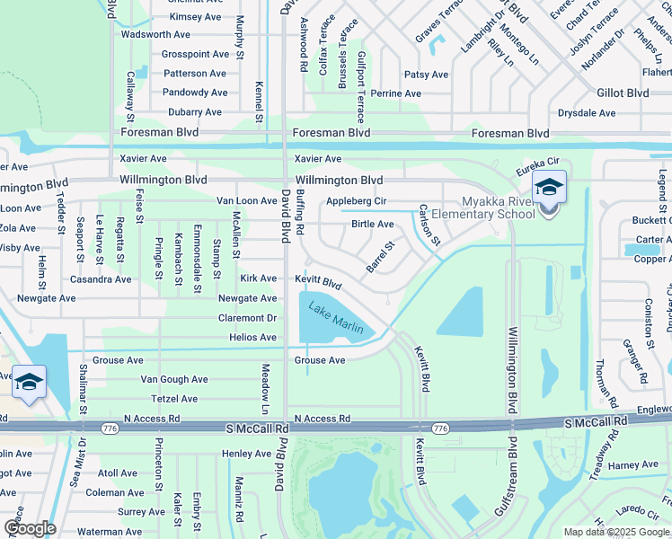 map of restaurants, bars, coffee shops, grocery stores, and more near 12216 Appleberg Circle in Port Charlotte