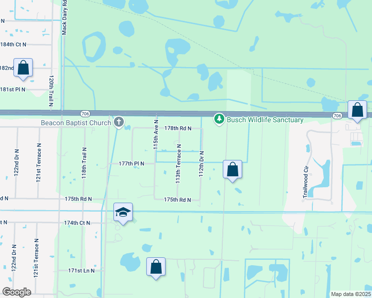 map of restaurants, bars, coffee shops, grocery stores, and more near 17820 113th Terrace North in Jupiter