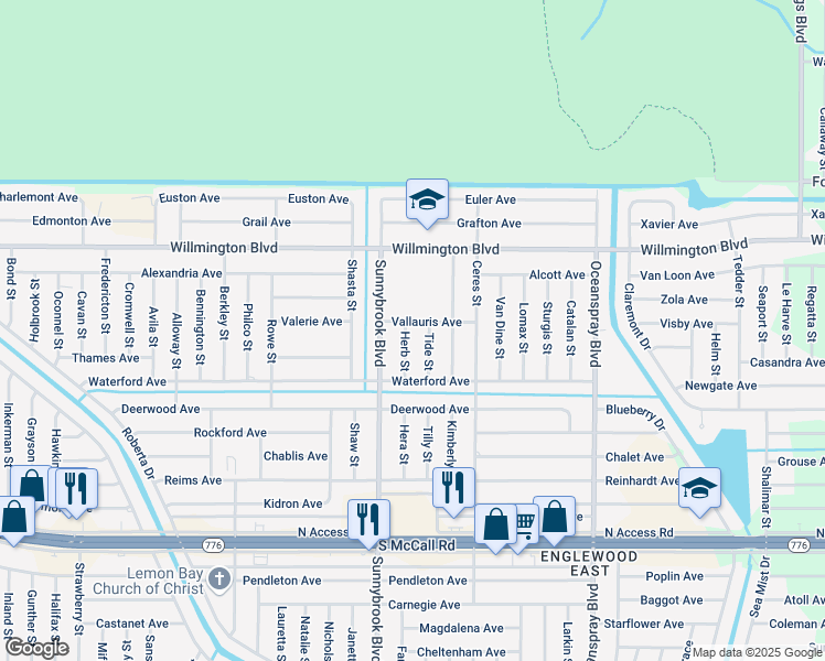 map of restaurants, bars, coffee shops, grocery stores, and more near 6186 Herb St in Englewood