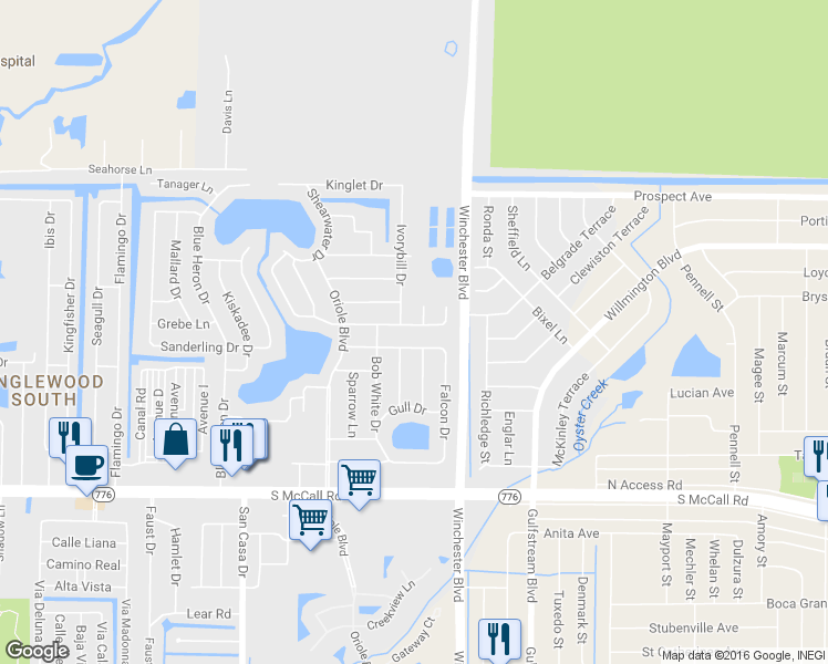 map of restaurants, bars, coffee shops, grocery stores, and more near 6327 Partridge Avenue in Englewood
