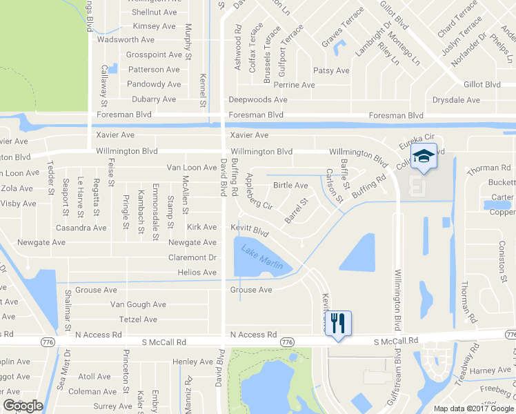 map of restaurants, bars, coffee shops, grocery stores, and more near 12216 Appleberg Circle in Port Charlotte