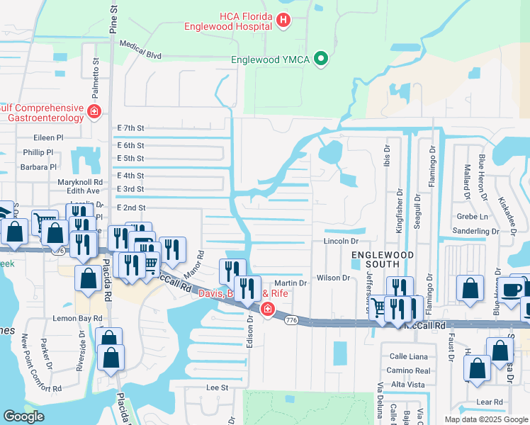 map of restaurants, bars, coffee shops, grocery stores, and more near 1137 Brown Street in Englewood