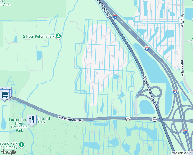 map of restaurants, bars, coffee shops, grocery stores, and more near 114 Blanca Isles Lane in Jupiter