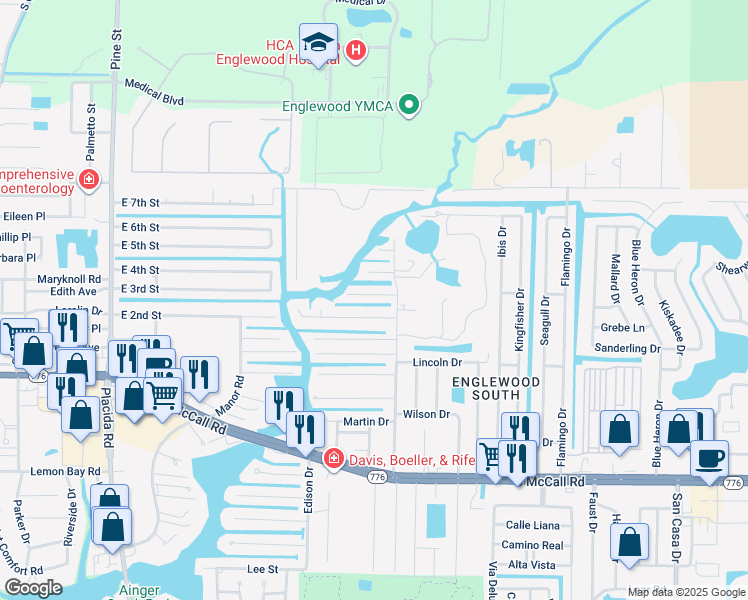 map of restaurants, bars, coffee shops, grocery stores, and more near 1171 Clark St in Englewood