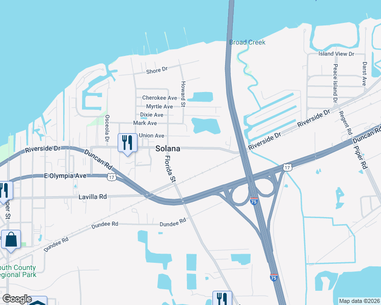 map of restaurants, bars, coffee shops, grocery stores, and more near 25508 Marion Avenue in Punta Gorda