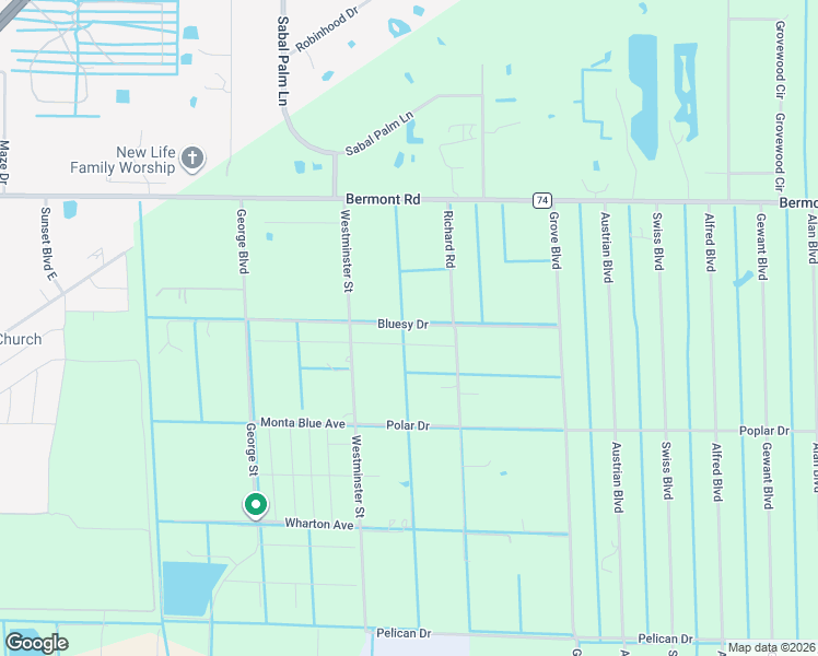 map of restaurants, bars, coffee shops, grocery stores, and more near 6134 Westminster Street in Punta Gorda