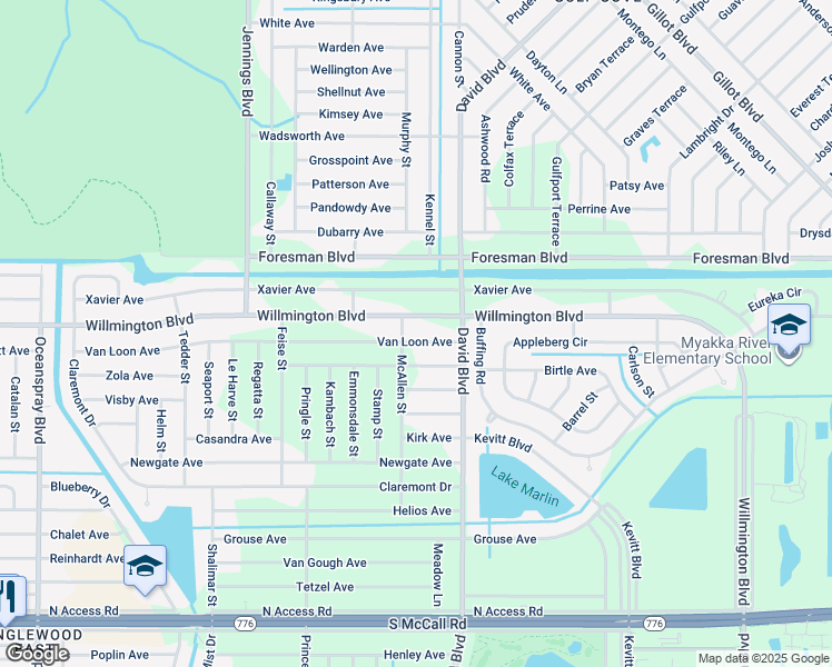 map of restaurants, bars, coffee shops, grocery stores, and more near 6082 McAllen Street in Port Charlotte