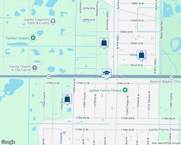 map of restaurants, bars, coffee shops, grocery stores, and more near in Palm Beach County