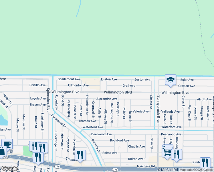 map of restaurants, bars, coffee shops, grocery stores, and more near 10291 Euston Avenue in Englewood