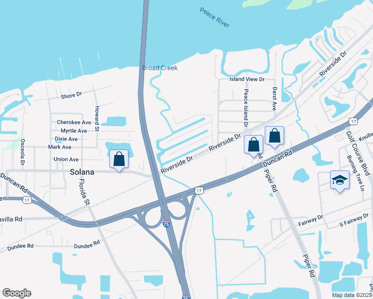 map of restaurants, bars, coffee shops, grocery stores, and more near 3000 Shannon Drive in Punta Gorda
