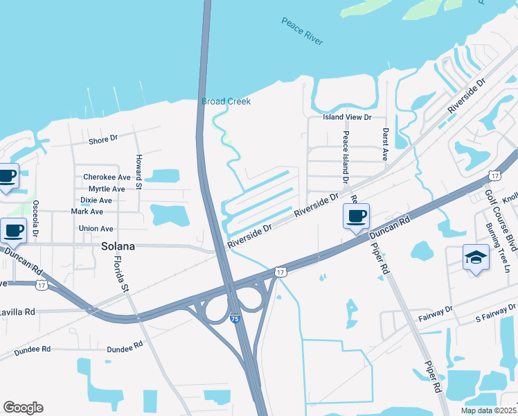 map of restaurants, bars, coffee shops, grocery stores, and more near 3000 Shannon Drive in Punta Gorda