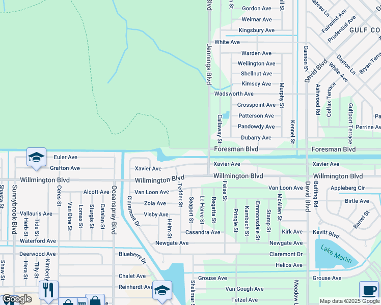 map of restaurants, bars, coffee shops, grocery stores, and more near 11960 Xavier Avenue in Port Charlotte