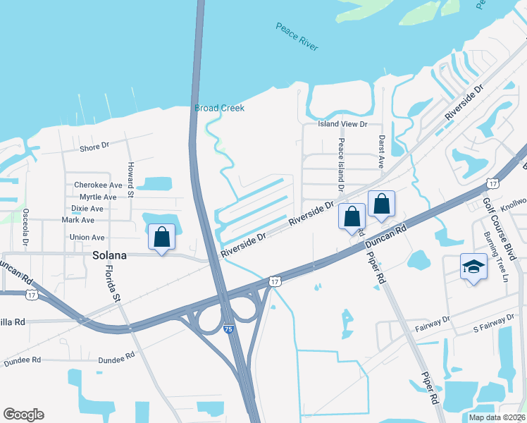 map of restaurants, bars, coffee shops, grocery stores, and more near 3011 Shannon Drive in Punta Gorda