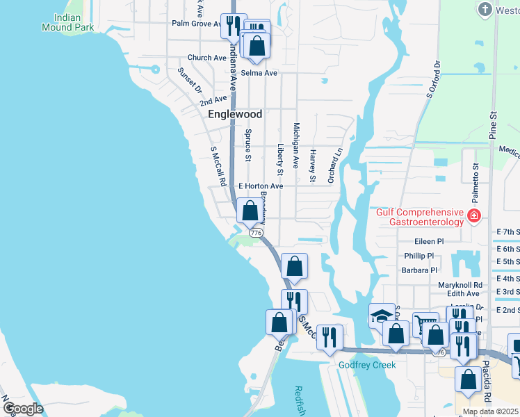 map of restaurants, bars, coffee shops, grocery stores, and more near 870 Broadway in Englewood
