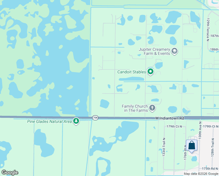 map of restaurants, bars, coffee shops, grocery stores, and more near 13815 182nd Court North in Jupiter