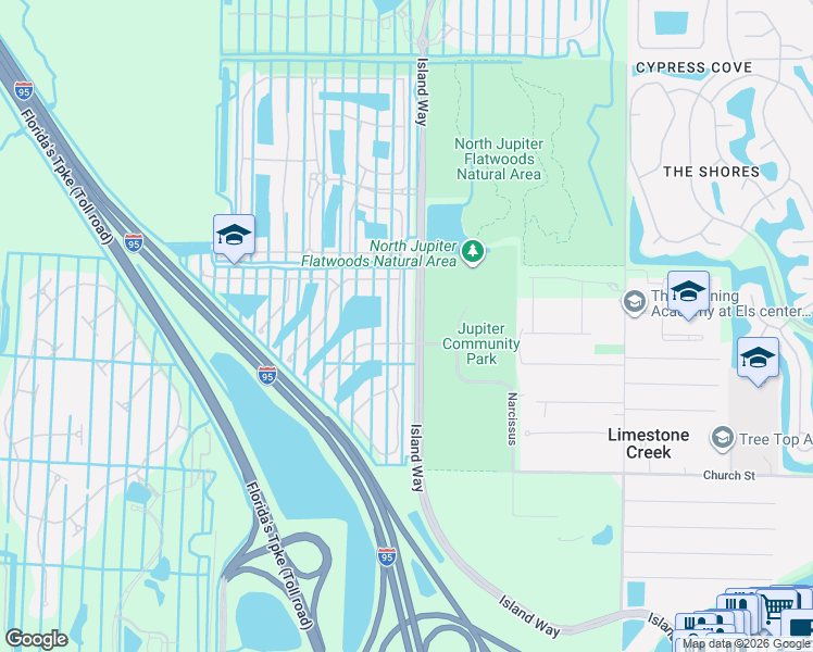 map of restaurants, bars, coffee shops, grocery stores, and more near 283 Rudder Cay Way in Jupiter
