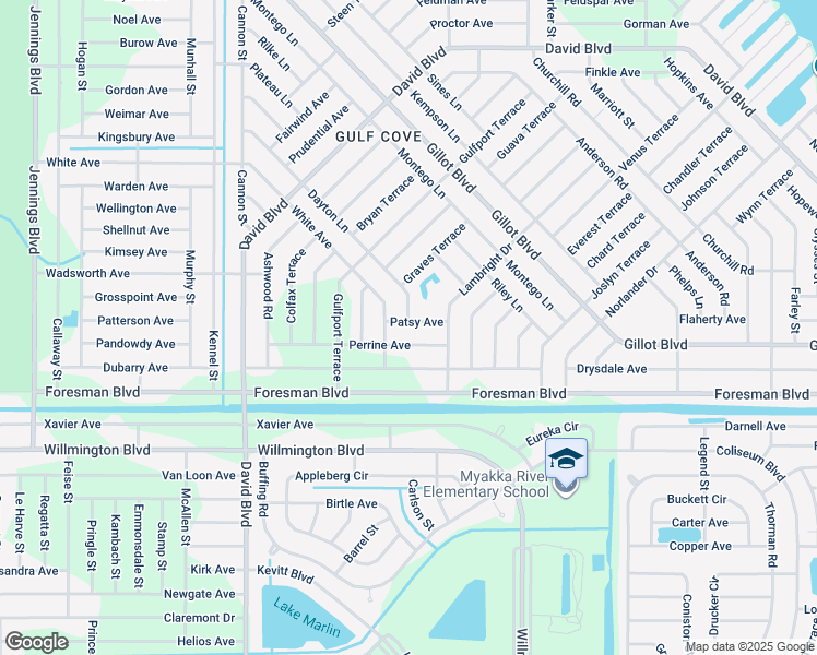 map of restaurants, bars, coffee shops, grocery stores, and more near 12495 Patsy Avenue in Port Charlotte