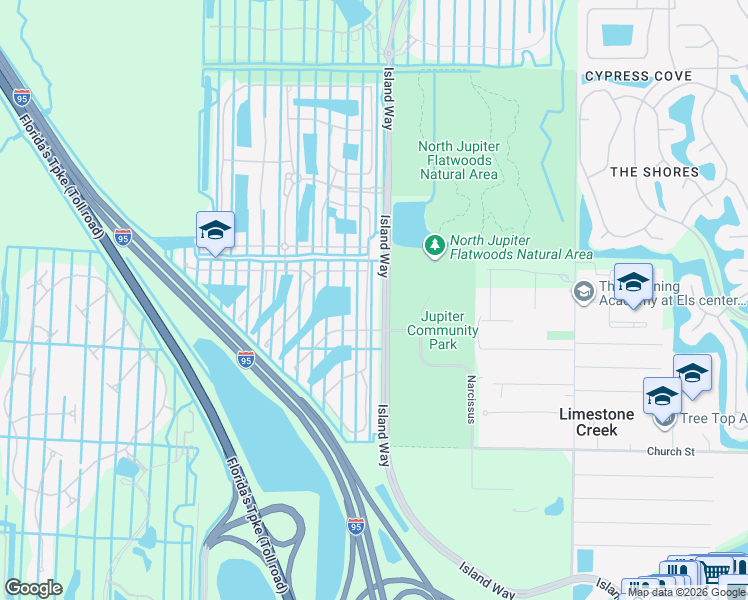map of restaurants, bars, coffee shops, grocery stores, and more near 275 Rudder Cay Way in Jupiter