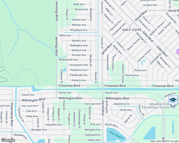 map of restaurants, bars, coffee shops, grocery stores, and more near 12193 Patterson Avenue in Port Charlotte