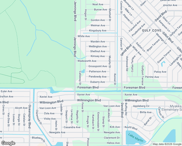 map of restaurants, bars, coffee shops, grocery stores, and more near 12097 Patterson Avenue in Port Charlotte
