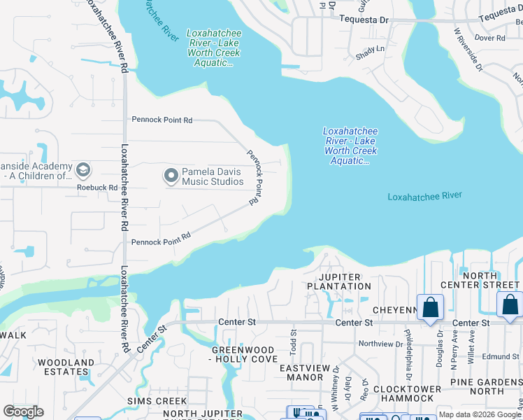 map of restaurants, bars, coffee shops, grocery stores, and more near 5270 Pennock Point Road in Jupiter