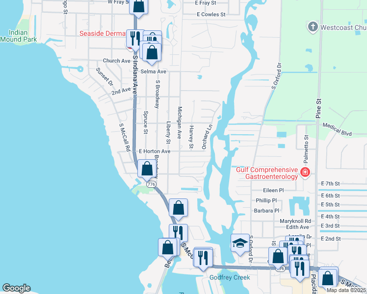 map of restaurants, bars, coffee shops, grocery stores, and more near 7 East Horton Avenue in Englewood