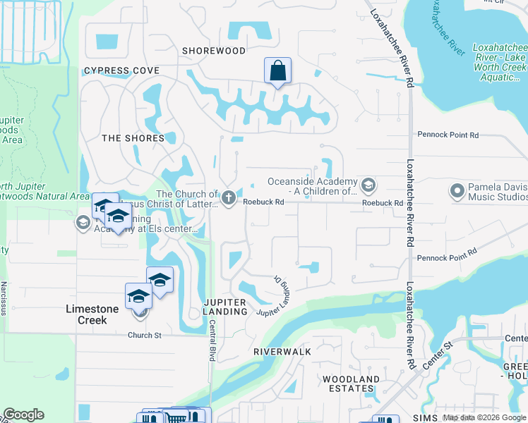 map of restaurants, bars, coffee shops, grocery stores, and more near 18481 Symphony Ct in Jupiter