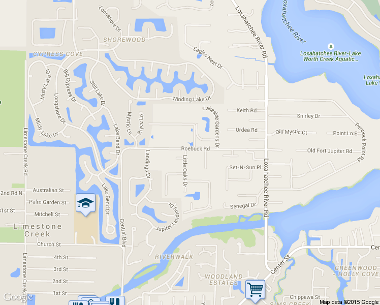 map of restaurants, bars, coffee shops, grocery stores, and more near 18490 Little Oaks Drive in Jupiter