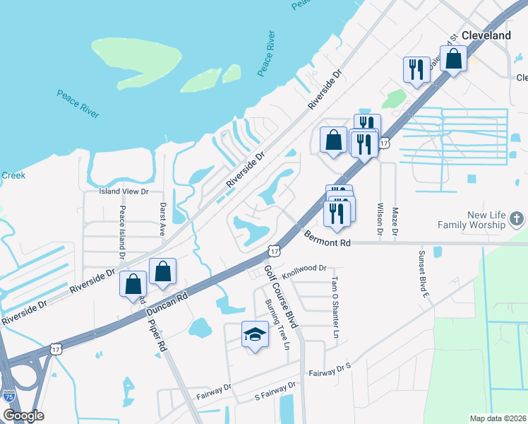 map of restaurants, bars, coffee shops, grocery stores, and more near 5601 Duncan Road in Punta Gorda