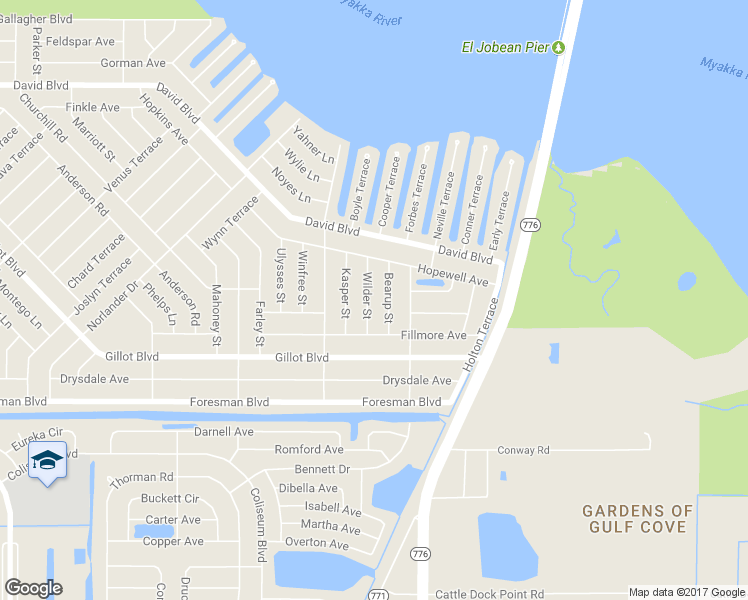 map of restaurants, bars, coffee shops, grocery stores, and more near 5388 Wilder Street in Port Charlotte