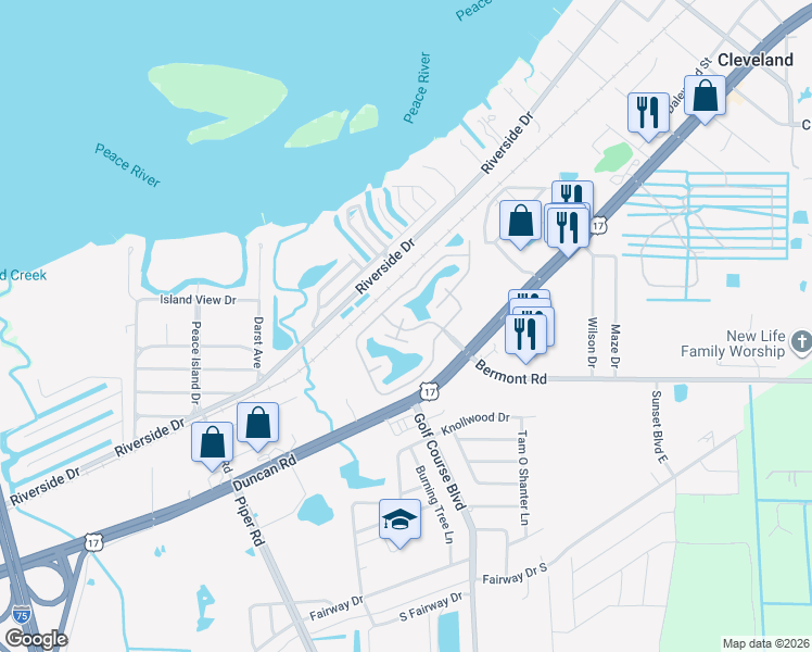 map of restaurants, bars, coffee shops, grocery stores, and more near 5601 Duncan Road in Punta Gorda