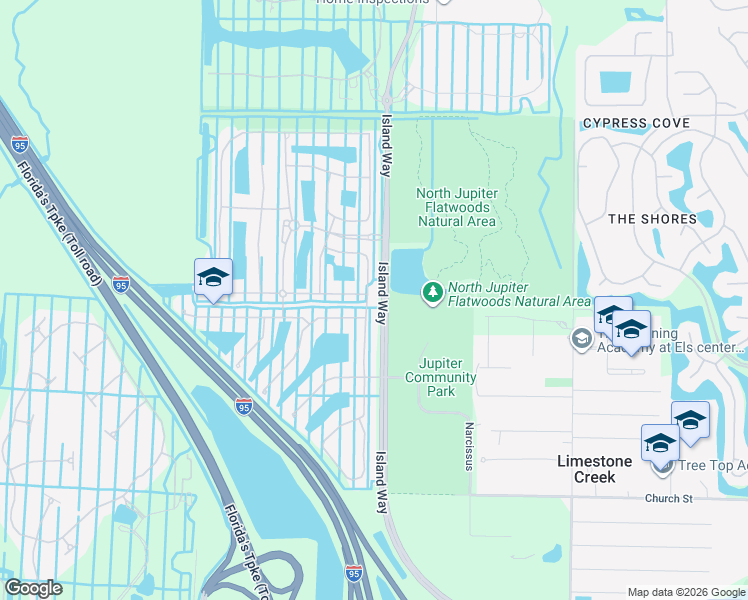 map of restaurants, bars, coffee shops, grocery stores, and more near 183 Rudder Cay Way in Jupiter