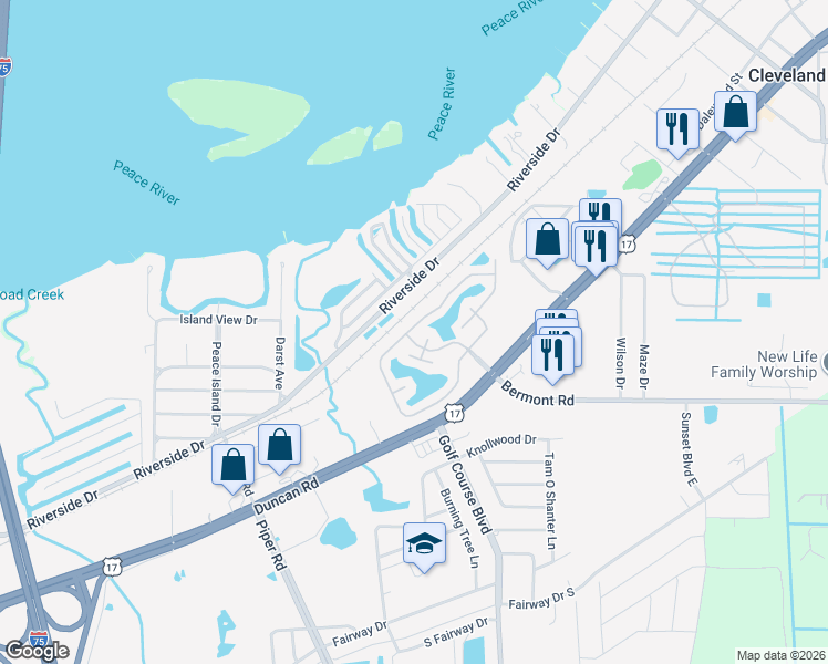 map of restaurants, bars, coffee shops, grocery stores, and more near 5601 Duncan Road in Punta Gorda