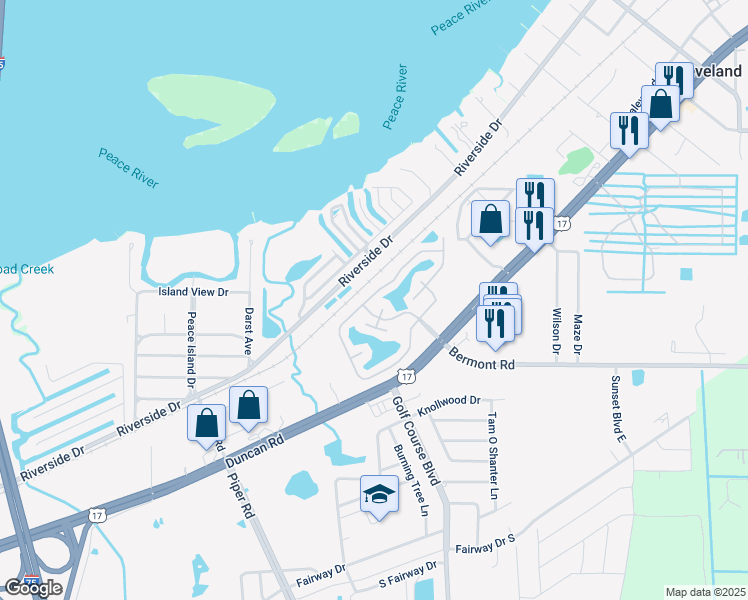 map of restaurants, bars, coffee shops, grocery stores, and more near 5601 Duncan Road in Punta Gorda