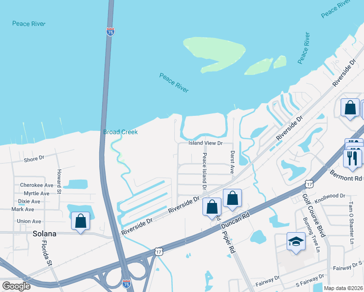 map of restaurants, bars, coffee shops, grocery stores, and more near 414 Glenholm Avenue in Punta Gorda