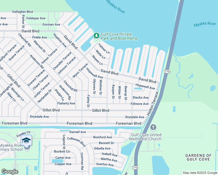 map of restaurants, bars, coffee shops, grocery stores, and more near 5338 Fleming Street in Port Charlotte