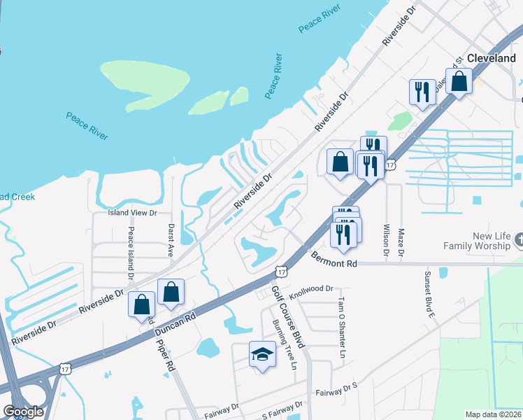 map of restaurants, bars, coffee shops, grocery stores, and more near 5601 Duncan Road in Punta Gorda