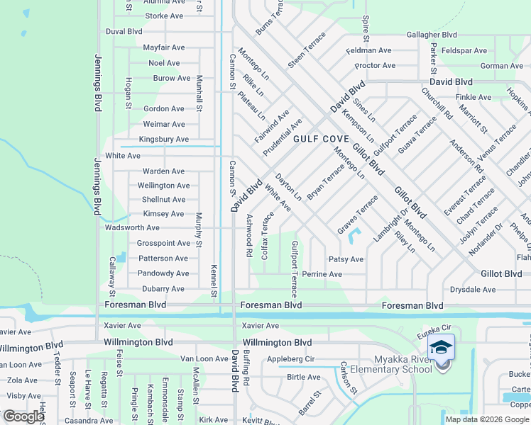 map of restaurants, bars, coffee shops, grocery stores, and more near 5397 Colfax Terrace in Port Charlotte