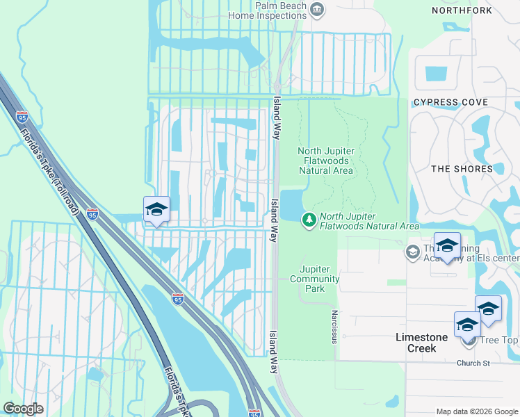 map of restaurants, bars, coffee shops, grocery stores, and more near 160 Rudder Cay Way in Jupiter