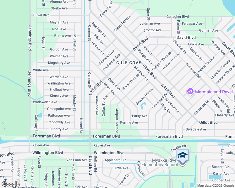 map of restaurants, bars, coffee shops, grocery stores, and more near 5392 White Avenue in Port Charlotte