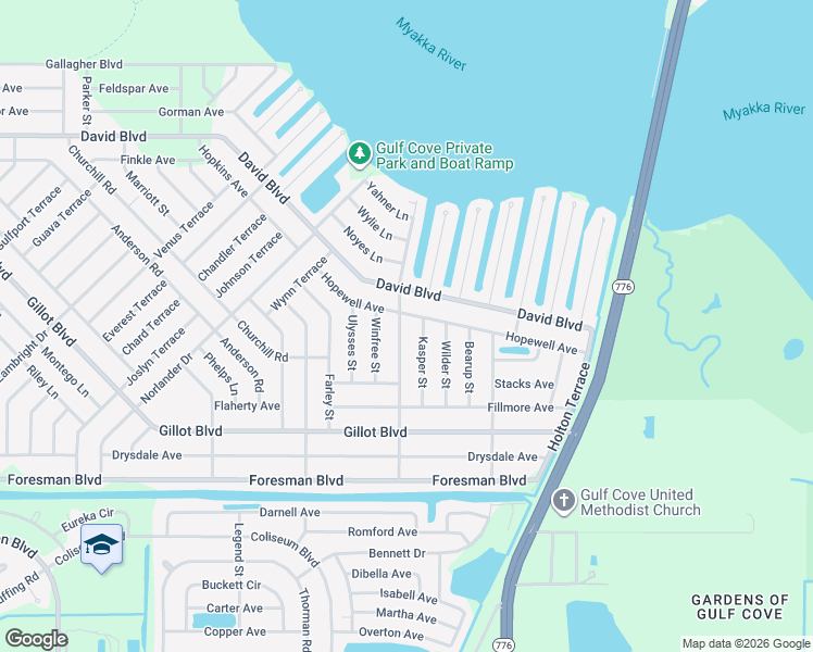 map of restaurants, bars, coffee shops, grocery stores, and more near 5338 Fleming Street in Port Charlotte