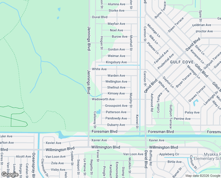 map of restaurants, bars, coffee shops, grocery stores, and more near 12092 Kimsey Avenue in Port Charlotte