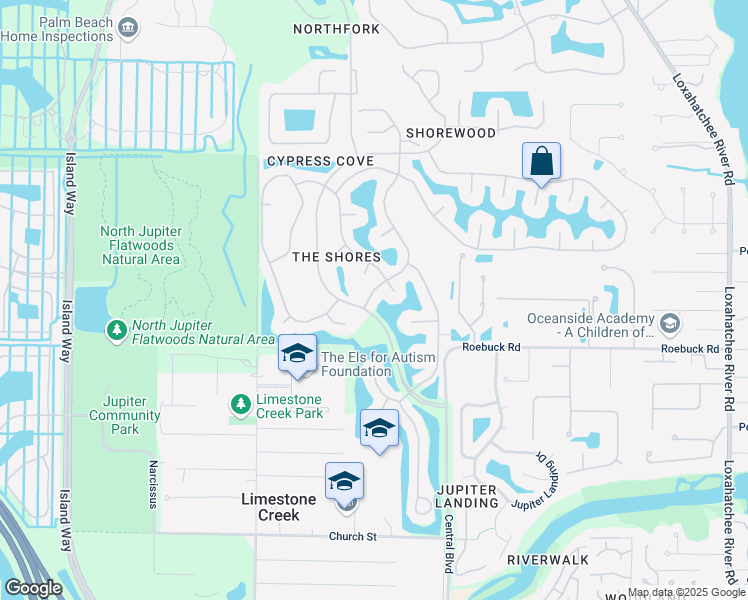 map of restaurants, bars, coffee shops, grocery stores, and more near 18604 Still Lake Drive in Jupiter