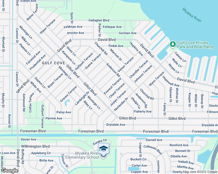 map of restaurants, bars, coffee shops, grocery stores, and more near 5427 Everest Terrace in Port Charlotte