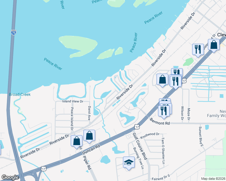 map of restaurants, bars, coffee shops, grocery stores, and more near in Cleveland