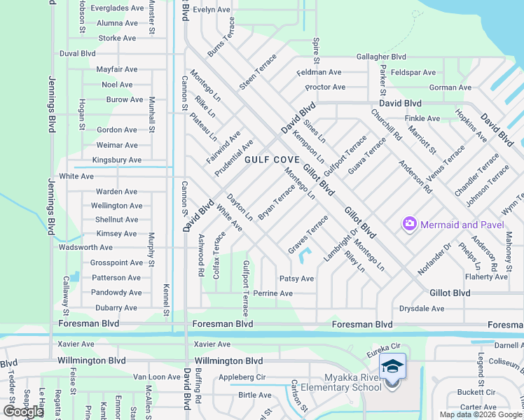 map of restaurants, bars, coffee shops, grocery stores, and more near 5311 Bryan Terrace in Port Charlotte