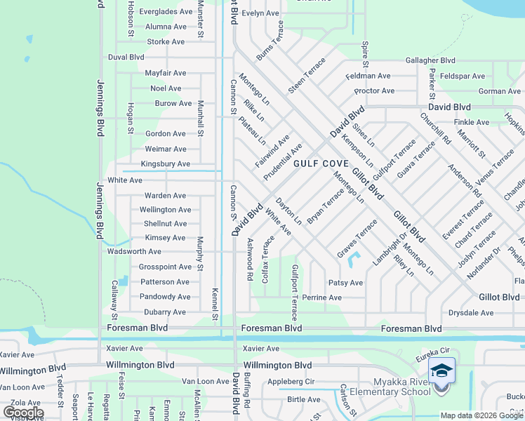 map of restaurants, bars, coffee shops, grocery stores, and more near 5312 White Avenue in Port Charlotte