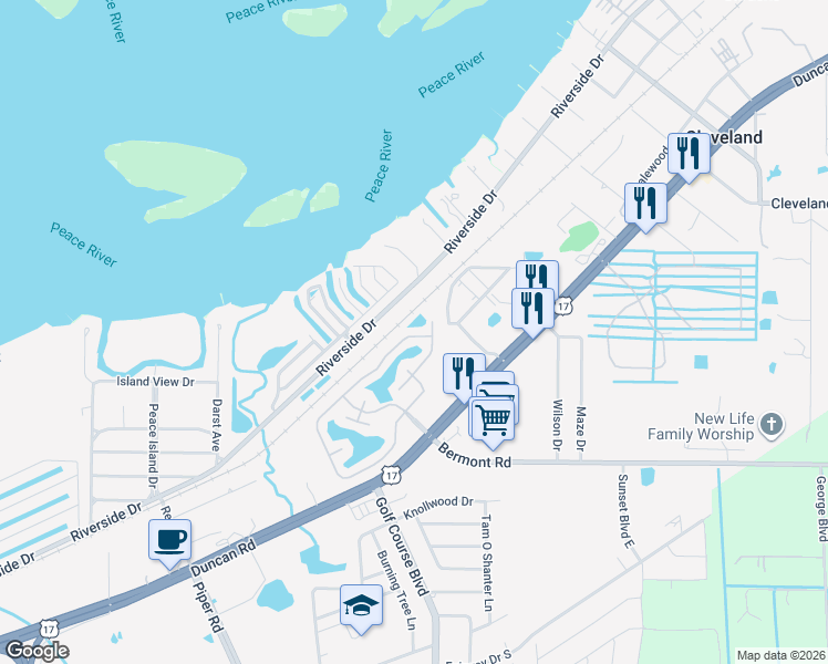 map of restaurants, bars, coffee shops, grocery stores, and more near 5601 Duncan Road in Punta Gorda