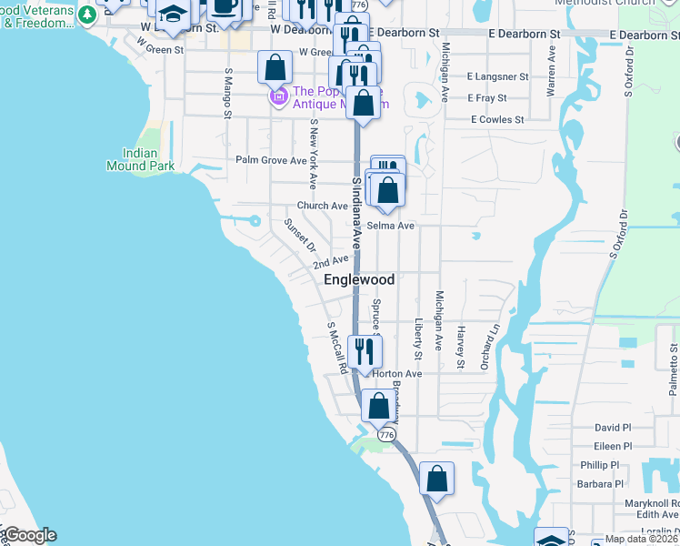 map of restaurants, bars, coffee shops, grocery stores, and more near 55 2nd Avenue in Englewood